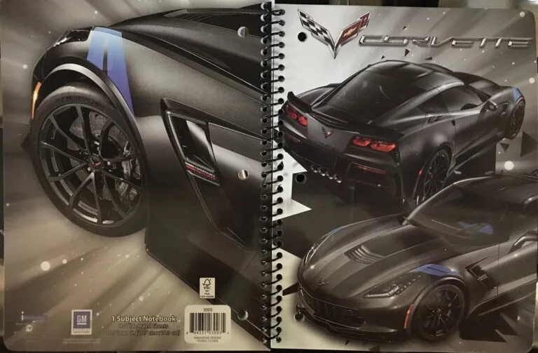 Walmart spiral notebook, front and back
